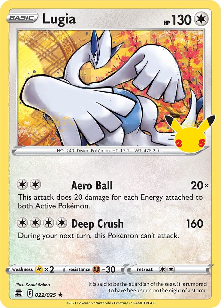 Lugia 022/025 Rare Pokemon Card (Celebrations 25th Anniversary) +